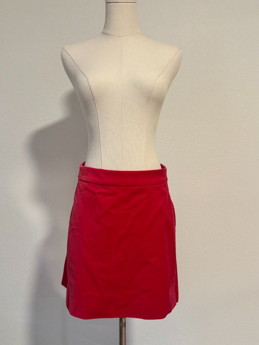 J.Crew Pink Velvet Mini Skirt Size 4 A Line Classic